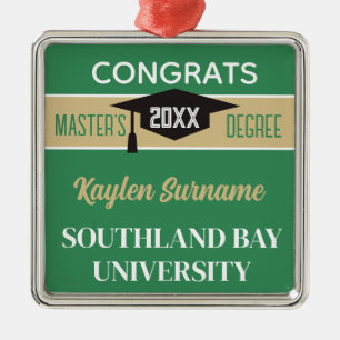 Master's Degree Congrats! CUSTOM  Metal Tree Decoration