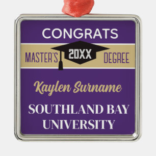 Master's Degree Congrats! CUSTOM  Metal Tree Decoration