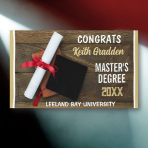 Master's Degree! Congrats Grad CUSTOM Banner