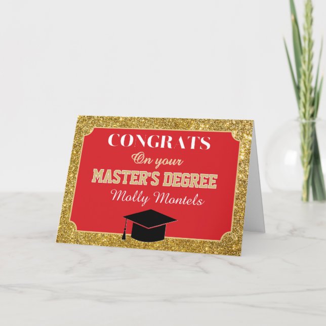 Master's Degree Congrats! Personalised Card (Front)