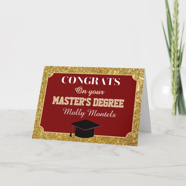 Master's Degree Congrats! Personalised Card (Front)