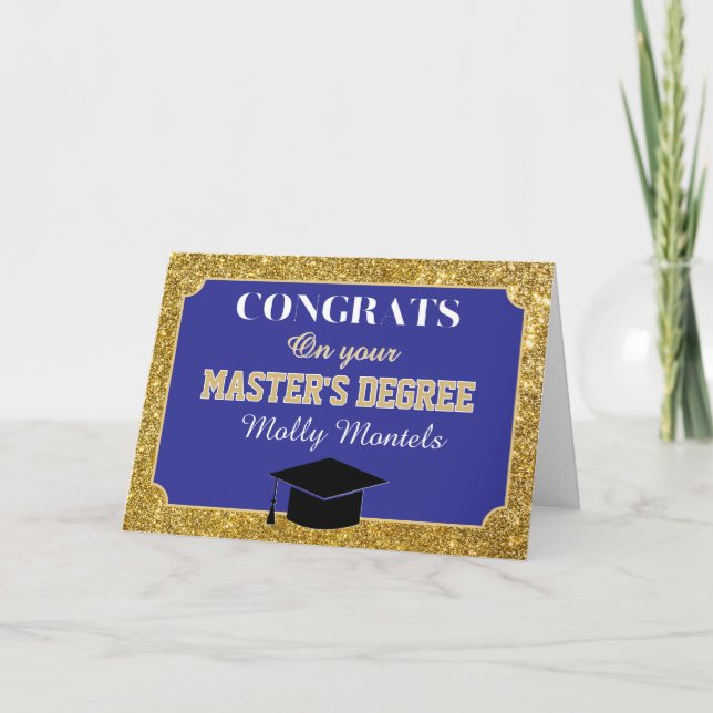 Master's Degree Congrats! Personalized Card (Front)