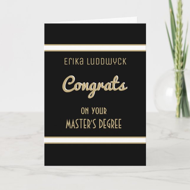  Master's Degree! Graduation Congrats card (Front)