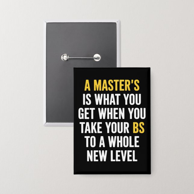 Masters Degree Graduation Funny Humour Quotes  (Front/Back)