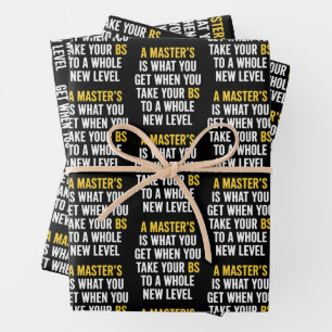 Masters Degree Graduation Funny Humour Quotes Wrapping Paper Sheet