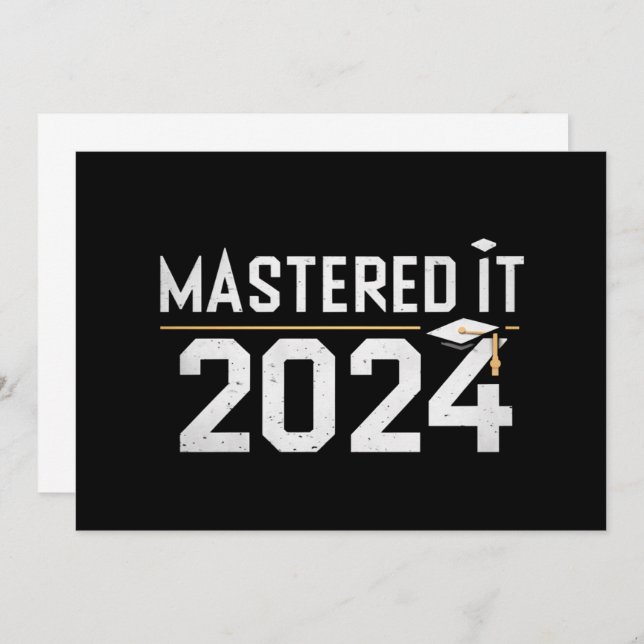 Master's Degree Mastered It 2024 Masters Degree  Announcement (Front/Back)