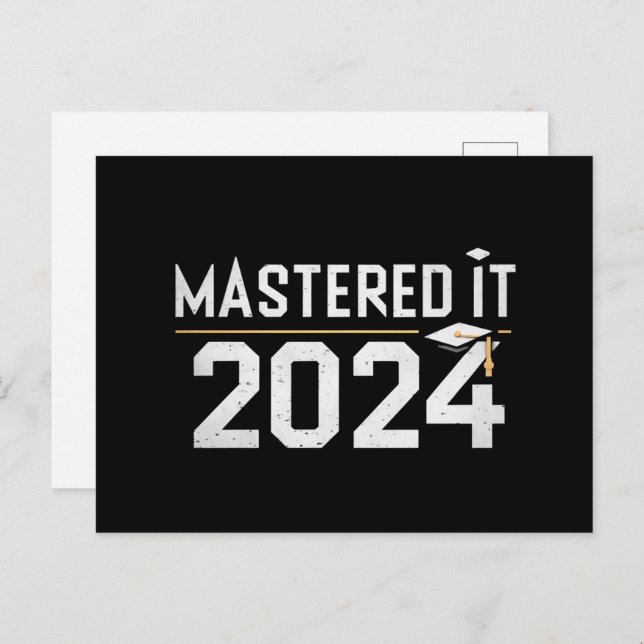 Master's Degree Mastered It 2024 Masters Degree  Postcard (Front/Back)