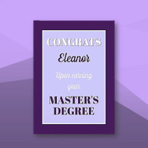 Master's Degree! Personalised graduation 