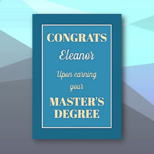Master's Degree! Personalised graduation  Card