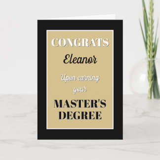 Master's Degree! Personalized graduation  Card
