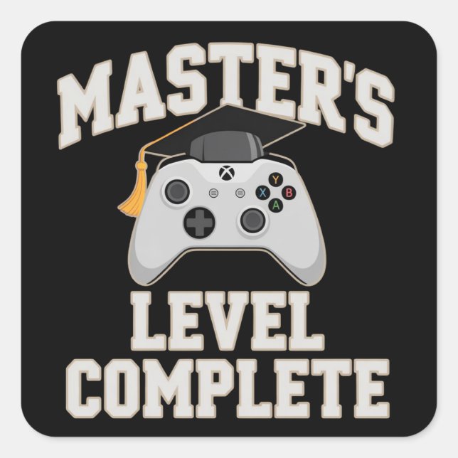 Master's Gamer Graduate Class of 2026 Graduation  Square Sticker (Front)