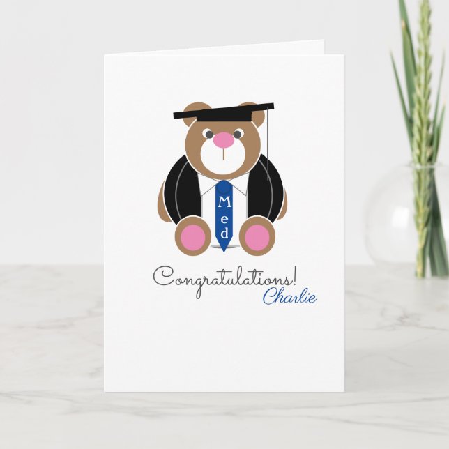 Masters in education congratulations bear card (Front)