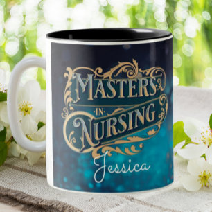 Masters In Nursing Graduation Nurse Personalised Two-Tone Coffee Mug