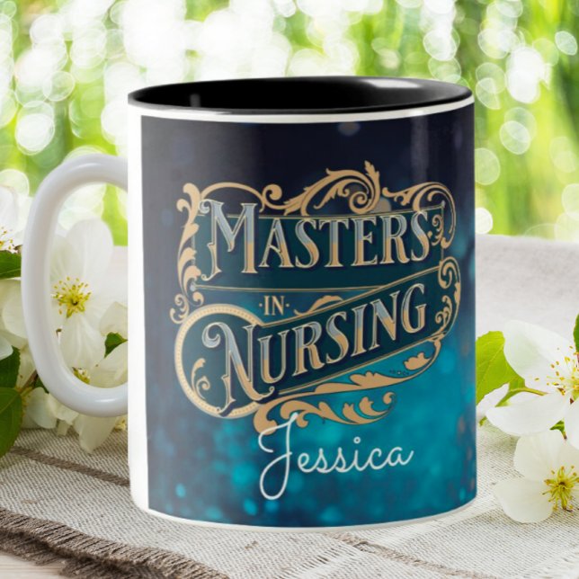 Masters In Nursing Graduation Nurse Personalised  Two-Tone Coffee Mug (Creator Uploaded)
