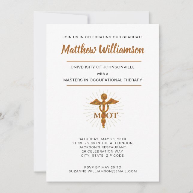 Masters in Occupational Therapy Graduation Symbol Announcement (Front)