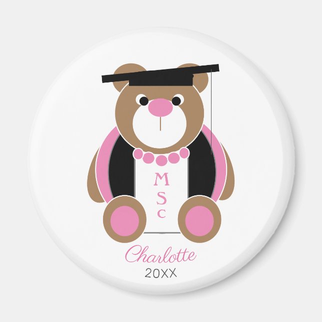 Masters in science MSc  bear Magnet (Front)