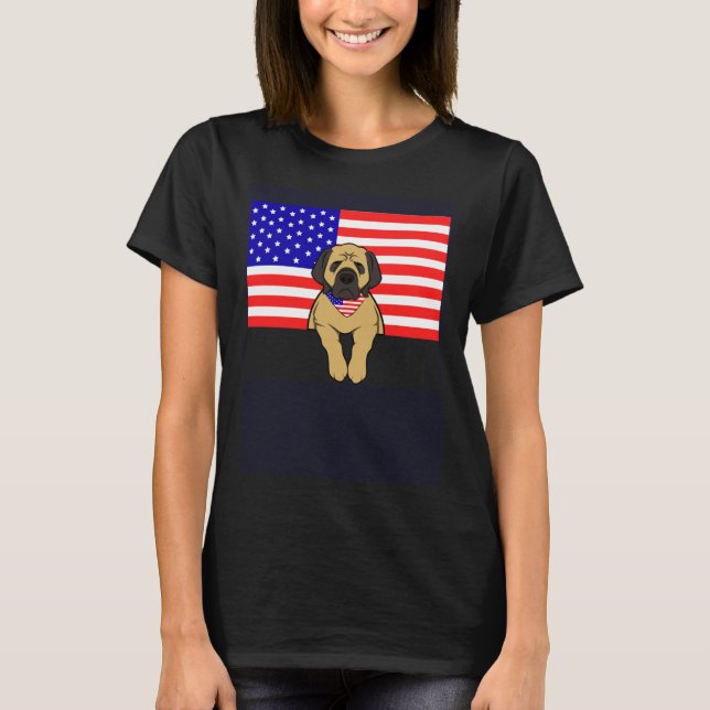Mastiff American Flag T-Shirt (Front)
