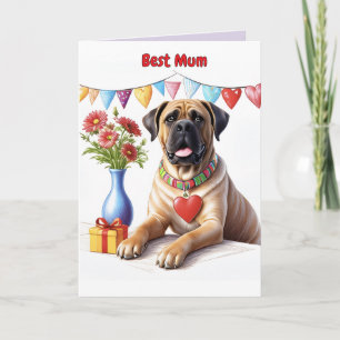 Mastiff auf einer Feier Card