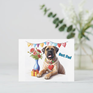 Mastiff auf einer Feier Postcard