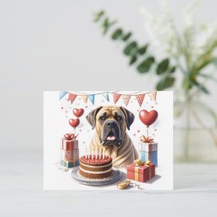 Mastiff auf einer Feier Postcard