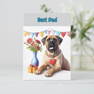 Mastiff auf einer Feier Thank You Card