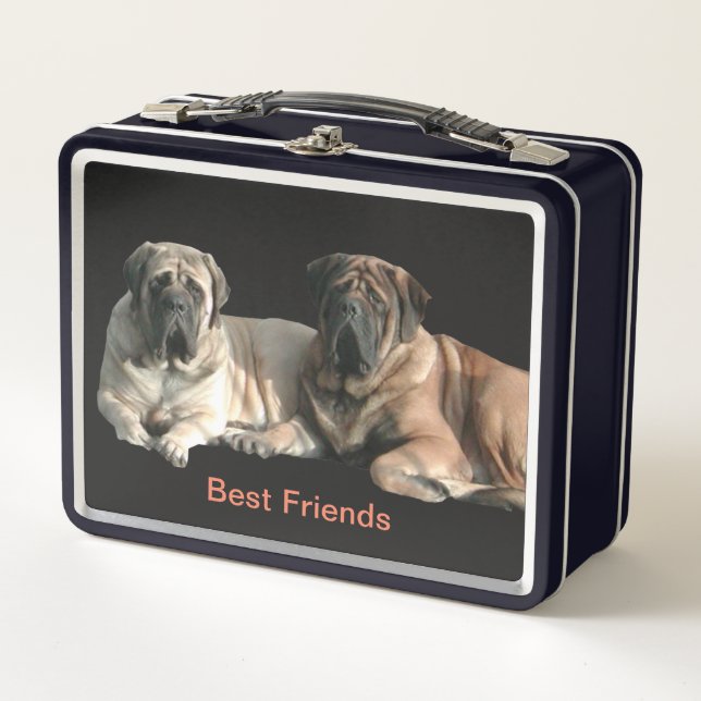 Mastiff best friends metal lunch box (Front)