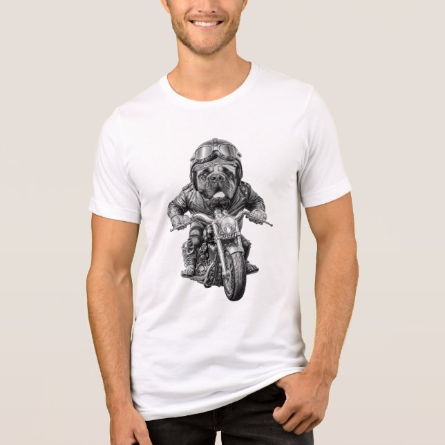 Mastiff Biker Dog Tri-Blend Shirt (Front)