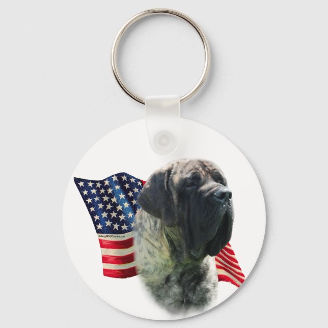 Mastiff (brindle) Flag Key Ring (Front)