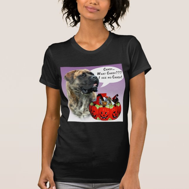 Mastiff (brindle) Halloween Candy T-Shirt (Front)