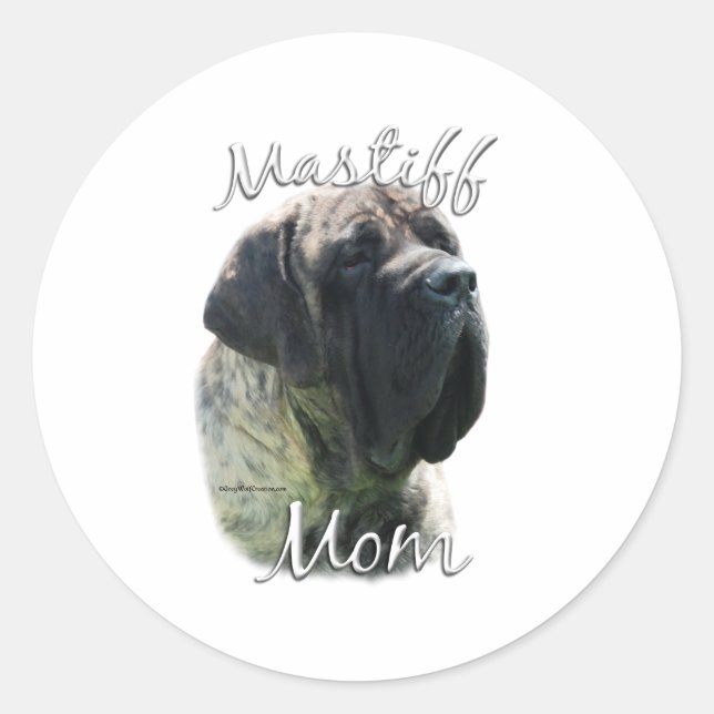 Mastiff (brindle) Mum 2 Classic Round Sticker (Front)