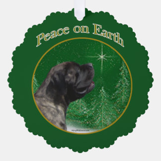 Mastiff (brindle) Peace Tree Decoration Card