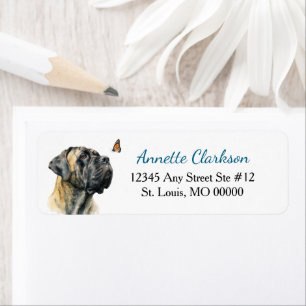 Mastiff Dog Butterfly Wonder Return Address