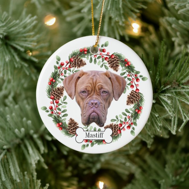 mastiff dog ceramic tree decoration (Tree)