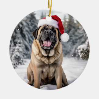 Mastiff Dog Christmas Keepsake Ceramic Tree Decoration