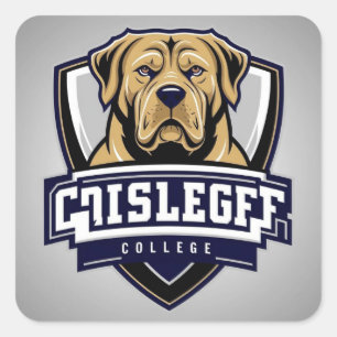Mastiff Dog: College Logo Square Sticker