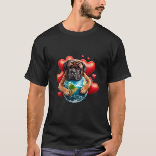 Mastiff Dog Earth Day Hug Love Owner Hugging Plane T-Shirt