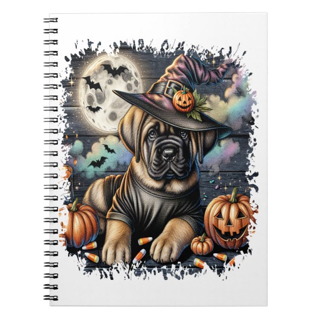 Mastiff Dog Halloween Square Notebook (Front)