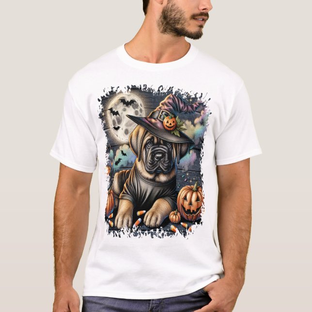 Mastiff Dog Halloween Square T-Shirt (Front)