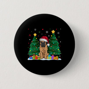 Mastiff Dog Lovers Santa Hat Ugly Christmas Sweate 6 Cm Round Badge