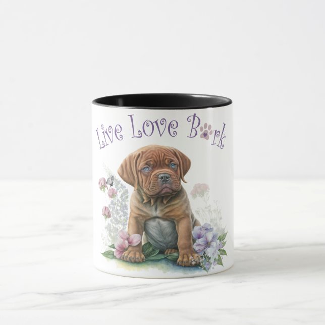 Mastiff Dog Mum Floral Mug (Center)