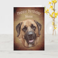 Mastiff Dog Personalised Birthday Card