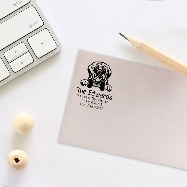 Mastiff Dog, Return Address,  Rubber Stamp (Creator Uploaded)