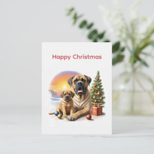 Mastiff englische Doggen Christmas Postcard
