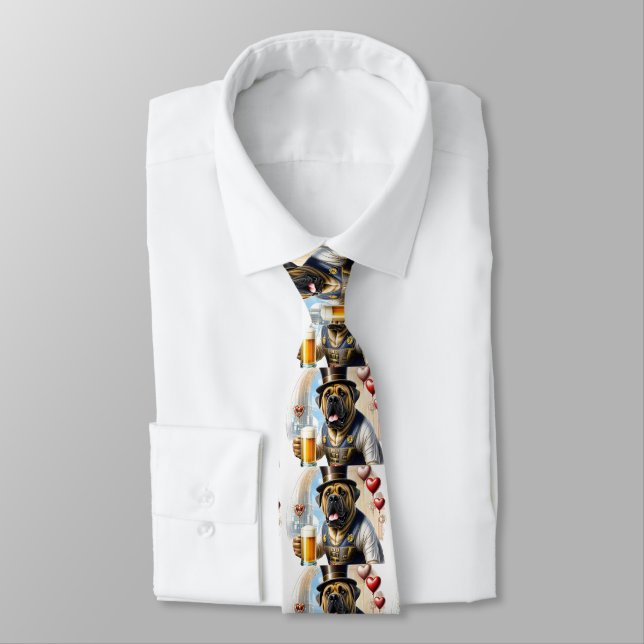 Mastiff English Mastiff best Dad Father's Day Tie (Tied)