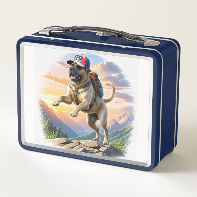 Mastiff English Mastiff on vacation in the mountai Metal Lunch Box (Back)