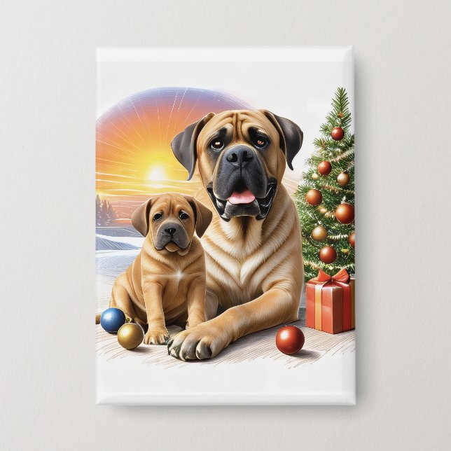 Mastiff English Mastiffs Christmas (Front)