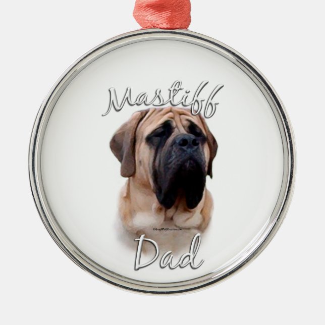 Mastiff (fawn) Dad 2 Metal Tree Decoration (Front)