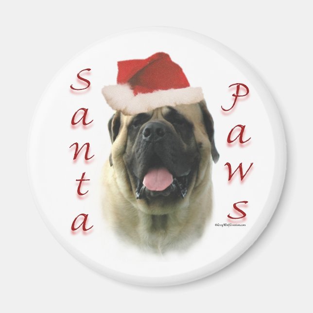 Mastiff (fawn) Santa Paws Magnet (Front)