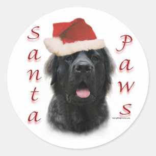Mastiff (fluffy) Santa Paws Classic Round Sticker