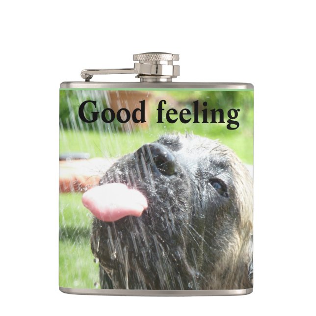 Mastiff Good Feeling Hip Flask (Front)